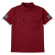 Deep Red Utility Polo with Elbow Patches