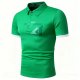 Men's Green Geometric Logo Polo Shirt