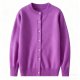 Women's Purple Button-Front Cardigan Sweater - Classic Casual Outerwear